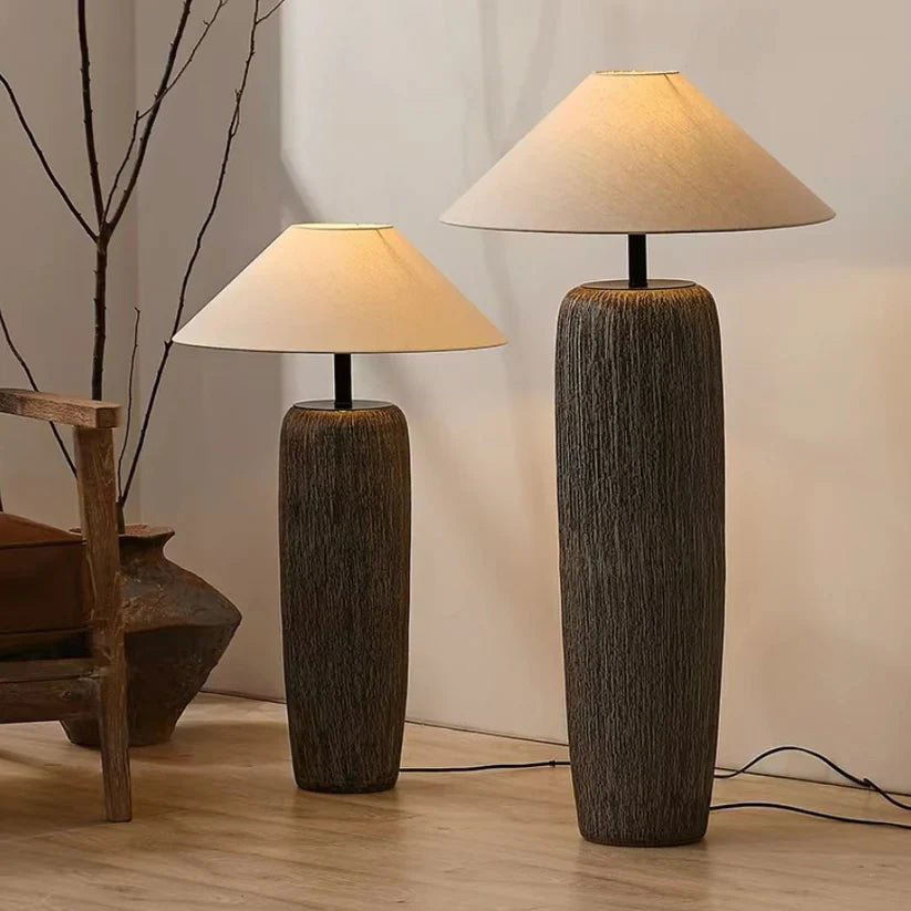 Transform your space with the Azarah Wabi-Sabi Oversized Ceramic Floor Lamp. Perfect for ambient floor lamps