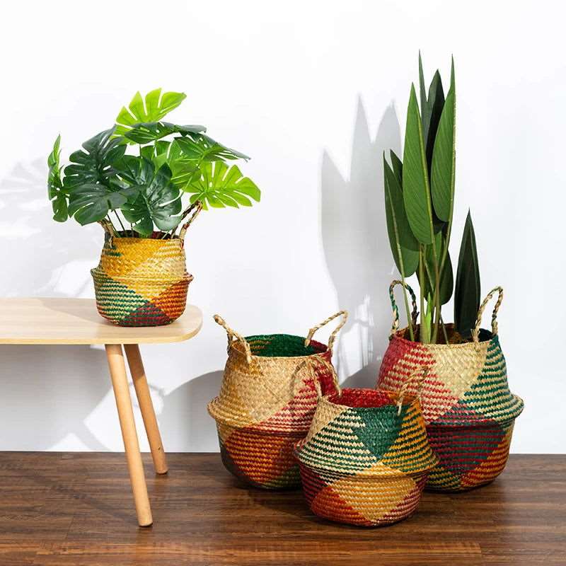 Colourful Seagrass Storage Basket