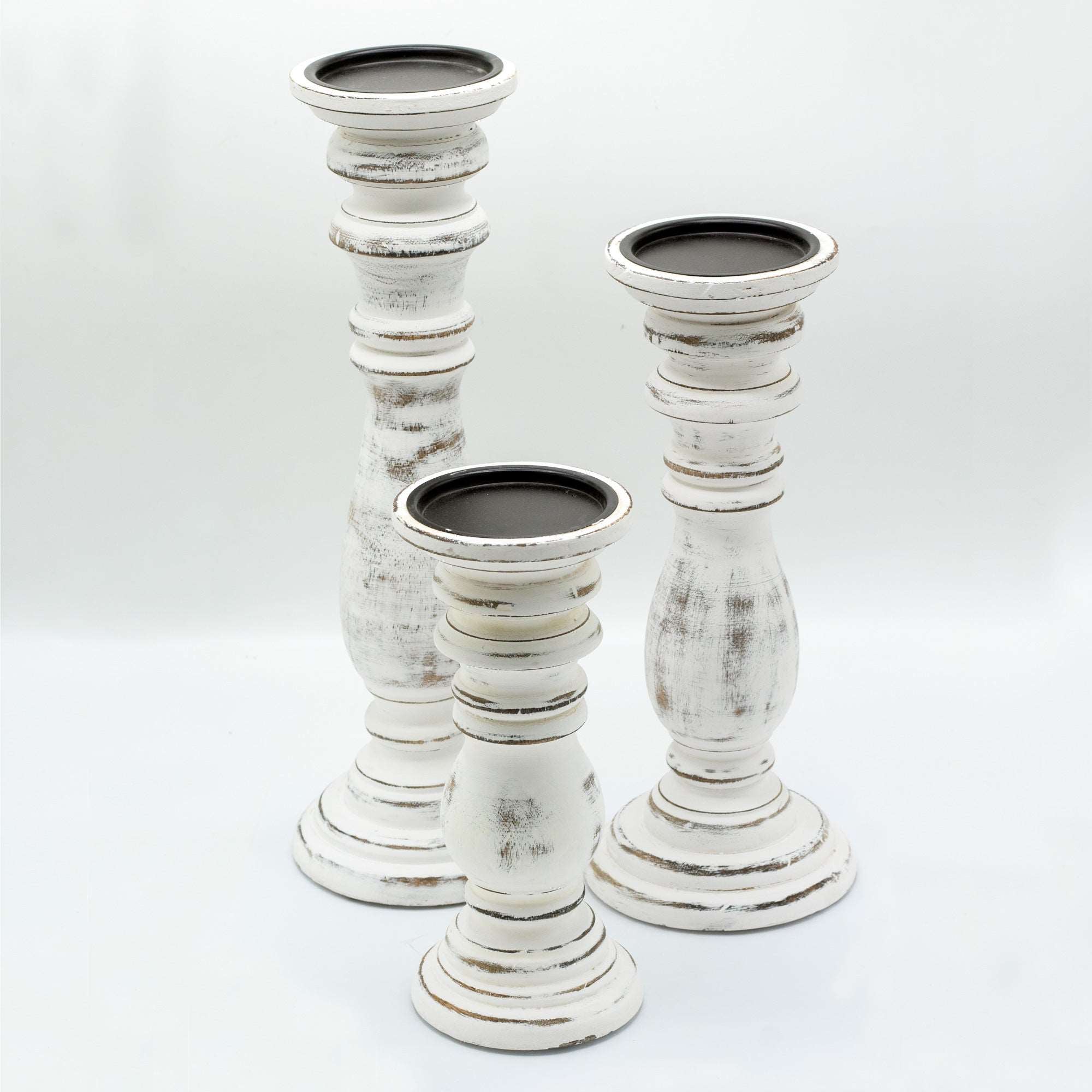 Classic Candle Stand - Whitewash