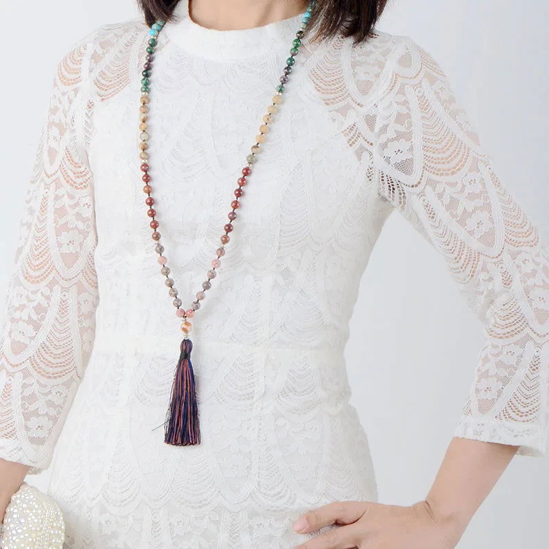 7 Chakra Mala Tassel Necklace -  - Harfiy