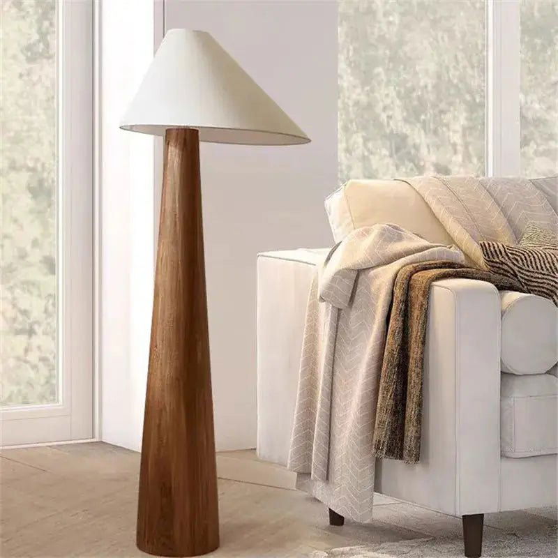 Alain Oak Wood Floor Lamp Warm Ambiance & Rustic Elegance floor lamp decor tips Harfiy