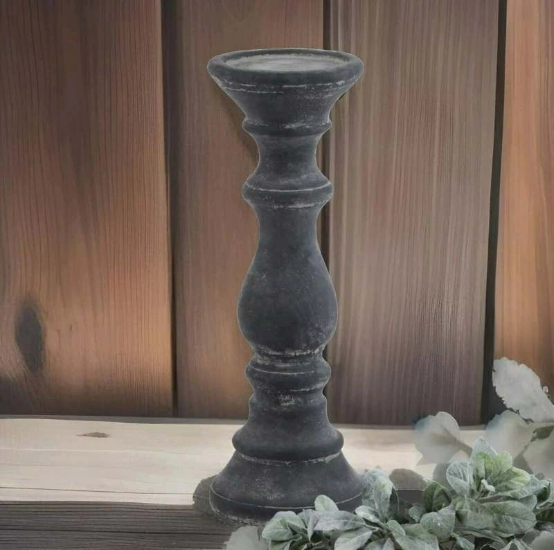 Amalfi Medium Grey Column Candle Holder