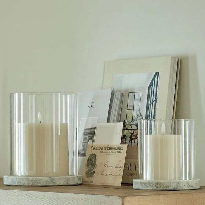 Athena Stone Hurricane Lantern Large