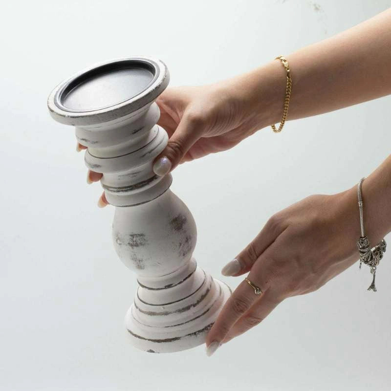 Classic Candle Stand - Whitewash