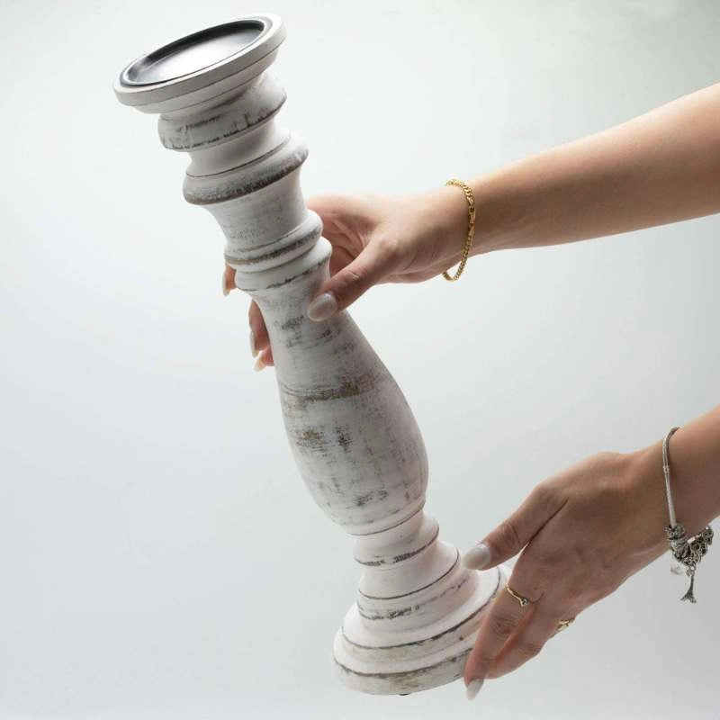 Classic Candle Stand - Whitewash