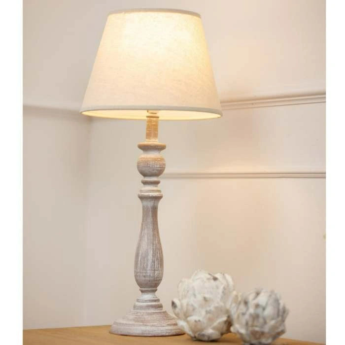 Dunum Column Table Lamp With Linen Shade