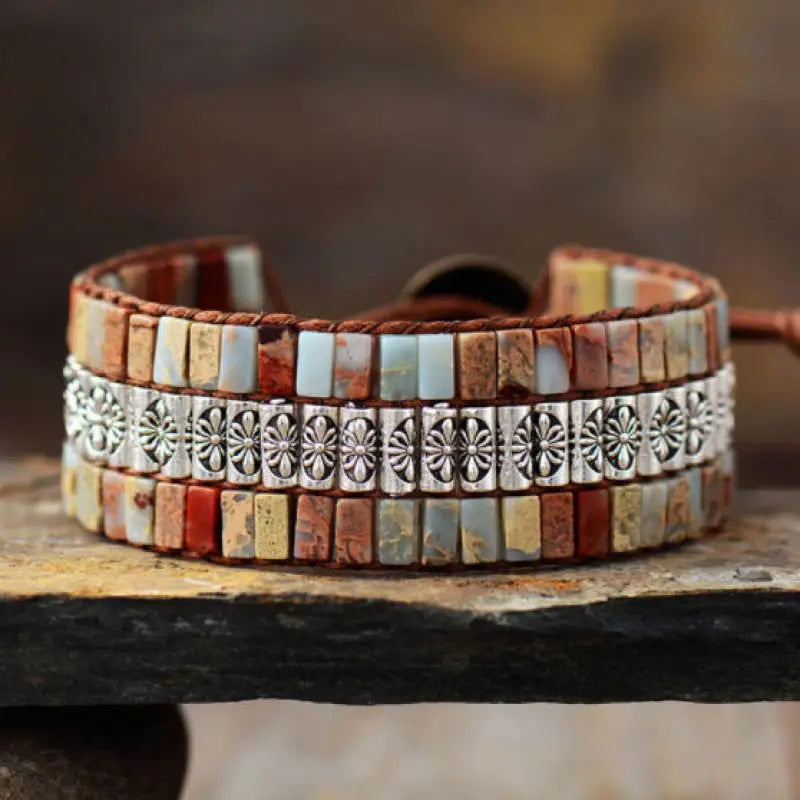 Earth Antique Statement Wristband Bracelet -  - Harfiy