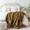  Faux Fur Throw Blanket Ocher Harfiy Home Decor