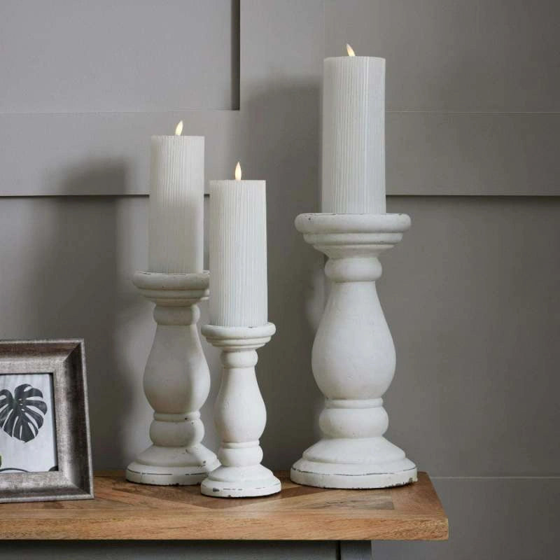 Matt White Ceramic Candle Holder Large