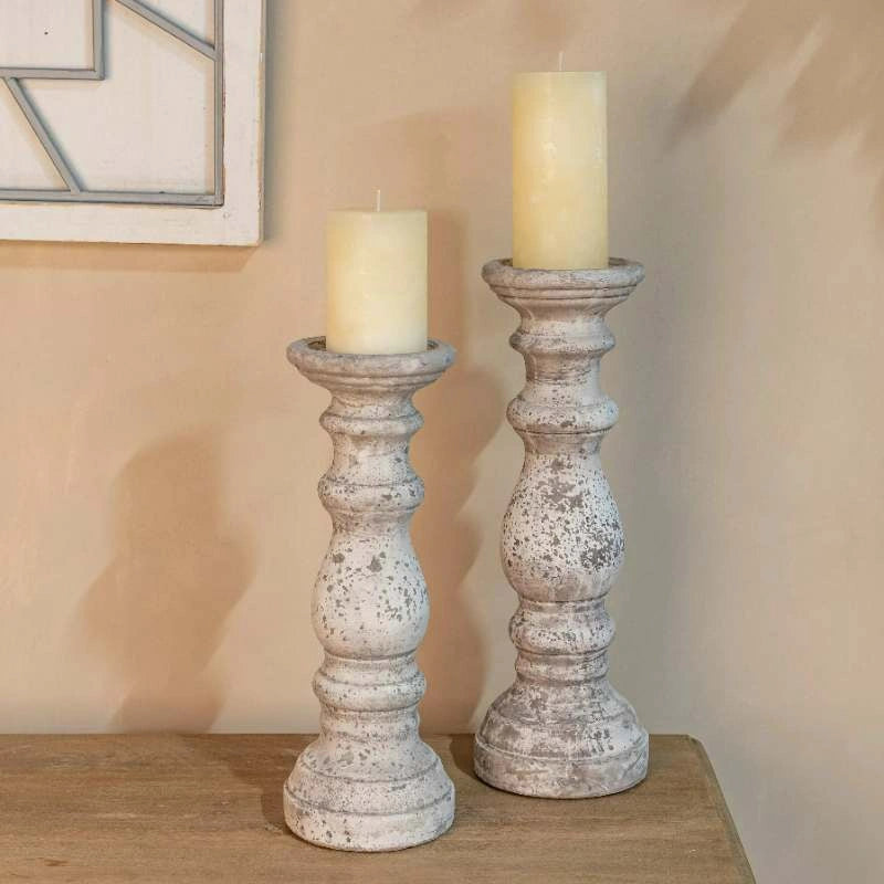Stone Ceramic Column Candle Holder