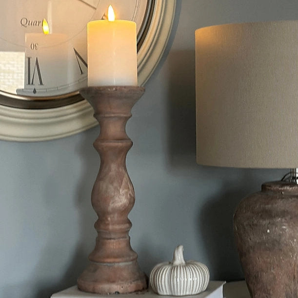 Siena Brown  Column Candle Holder Medium