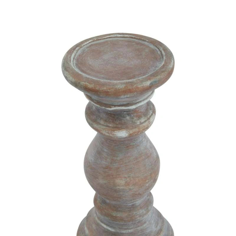 Siena  Brown  Column Candle Holder Small
