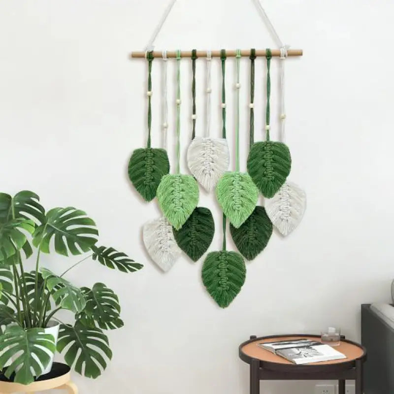 Creative Hand-Woven Cotton Rope Leaf Tapestry - Harfiy