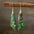 Close-up of Green Imperial Jasper Stone Earrings