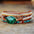 Malachite stone bracelet with gold-tone bead accents