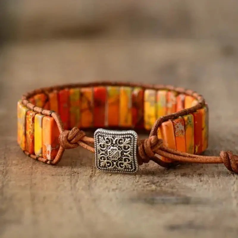 Hope Bracelet Radiant Glow. Handcrafted with high-quality jasper and agate natural stone.