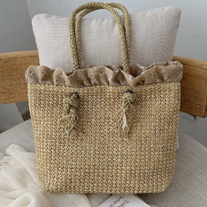 Rattan Knitted Woven Tote Bag