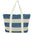 Straw Stripe Patterned Tote Bag Summer Straw Bag - Blue - Totebag
