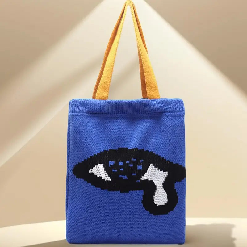 Crochet tote bag blue